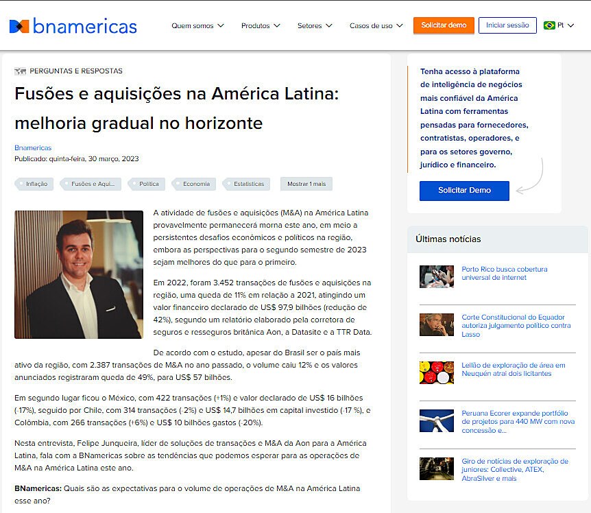 Fuses e aquisies na Amrica Latina: melhoria gradual no horizonte